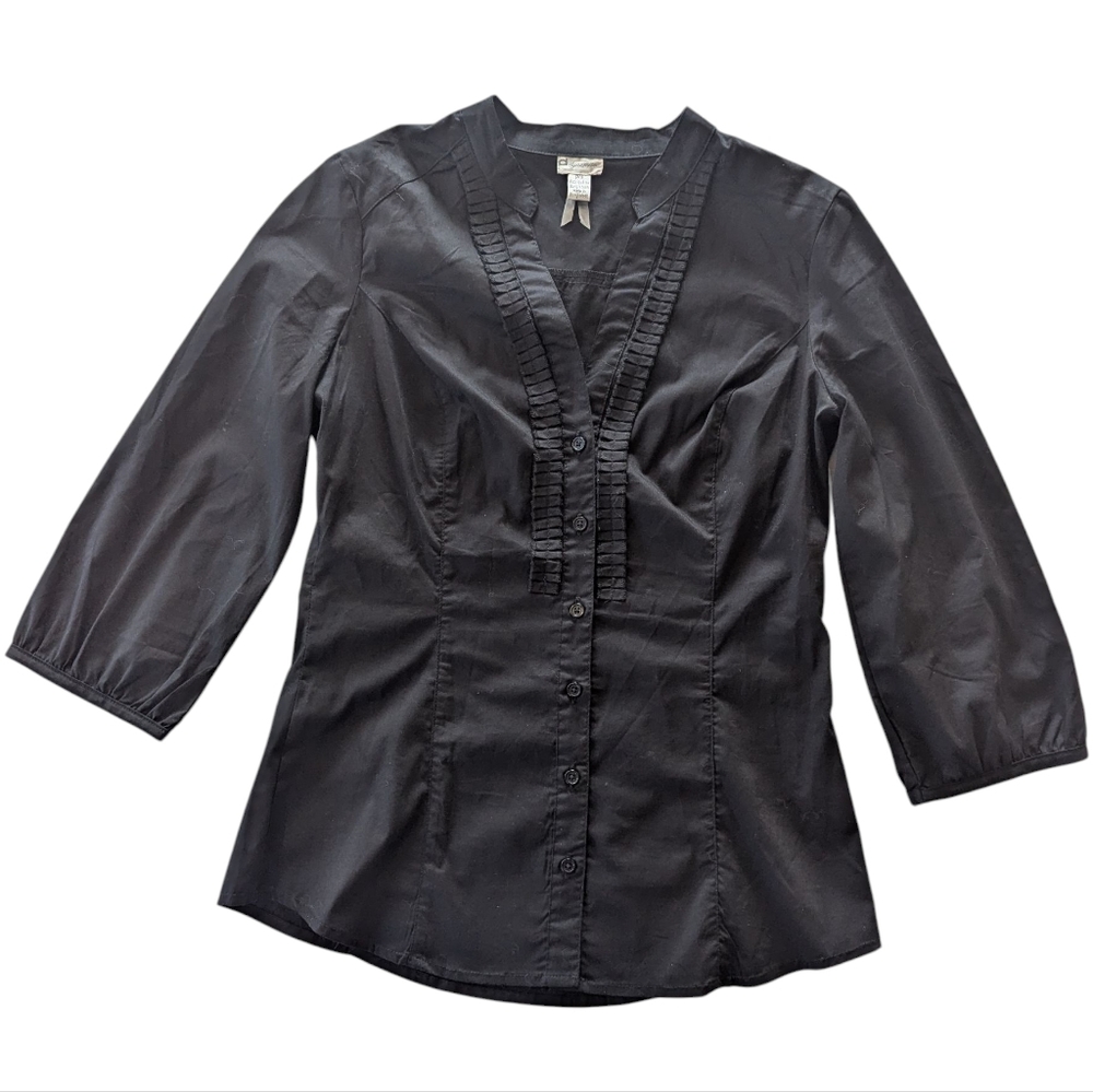 Dynamite y2k Black Button-Down Blouse